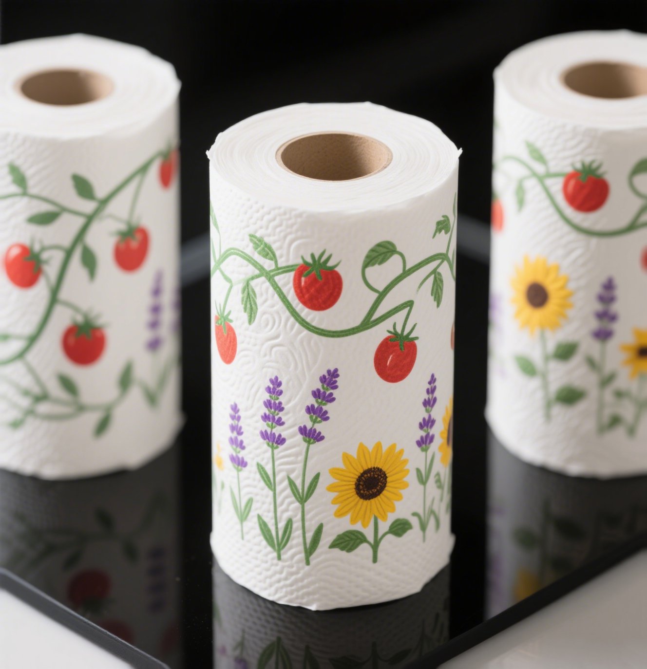 カラフルなプリントのキッチンペーパーの全体画像