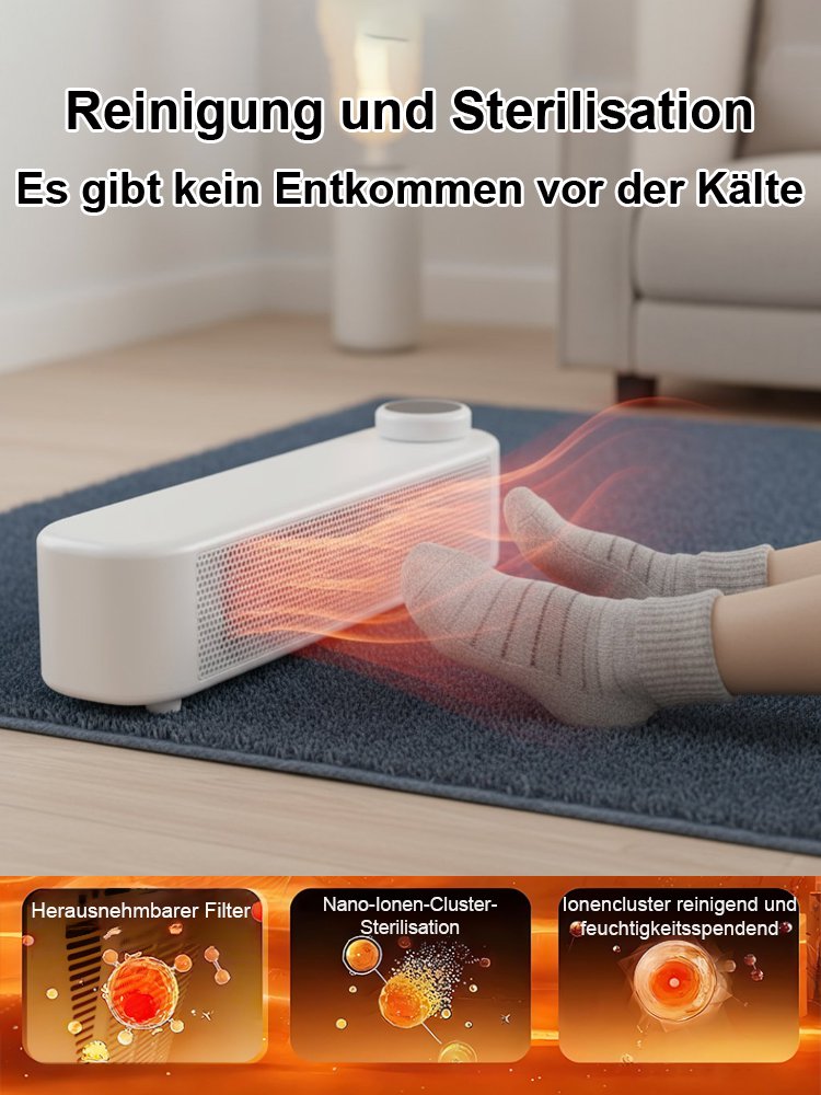 3 Sekunden Schnellheizung, geräuschlos, energiesparendes Heizgerät.