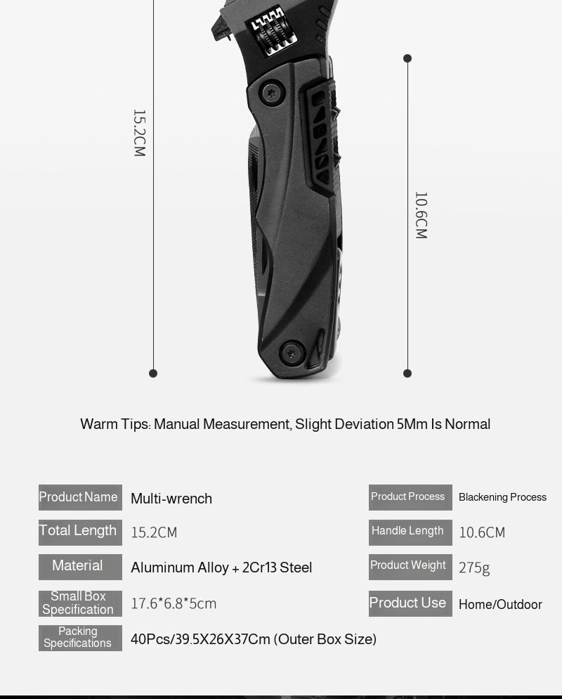 camping wrench Wrench Tool metal Portable multifunction Durable Multipurpose adjustable wrench Wrenc