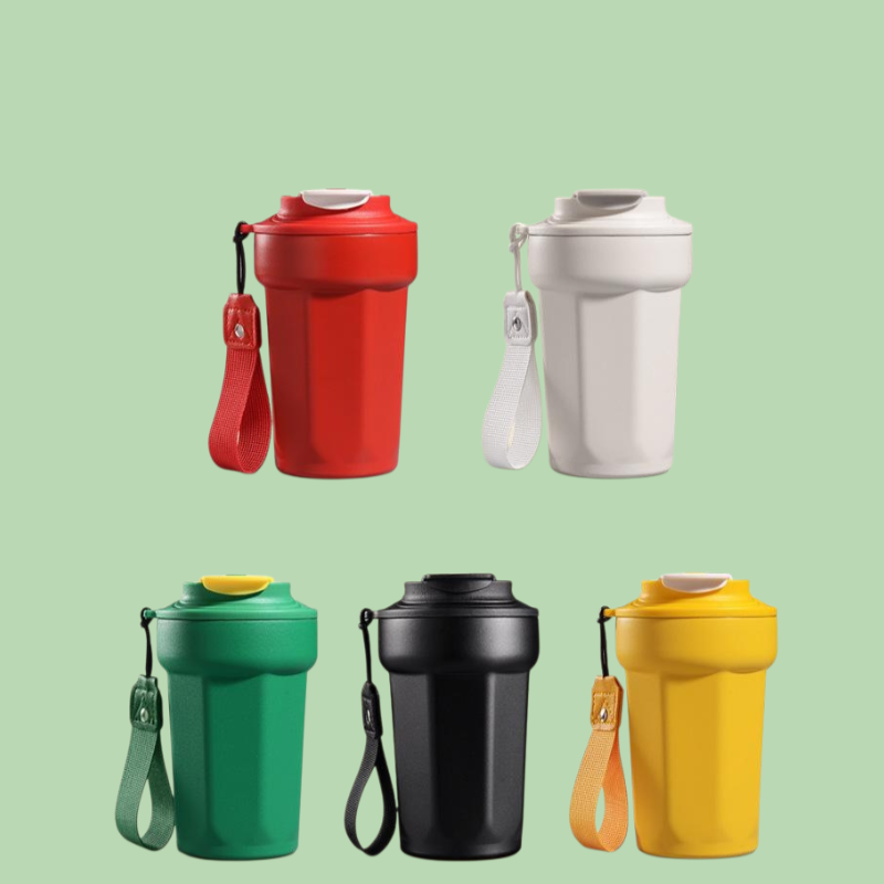 便攜帶提繩304不銹鋼咖啡杯