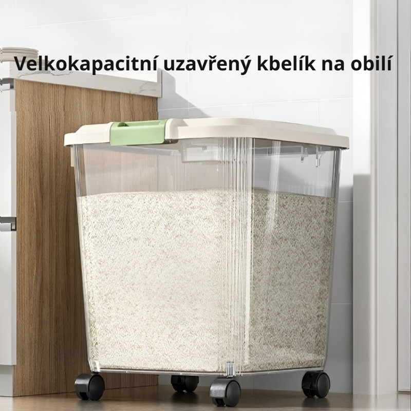 Domácí skladovací nádoba na rýži a mouku, utěsněná, odolná proti hmyzu