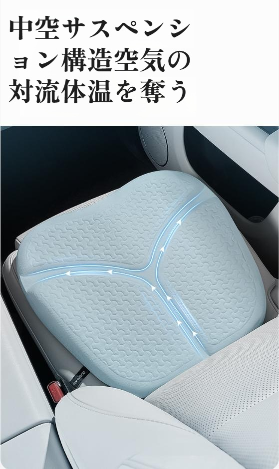 シートに設置したクッションの使用例