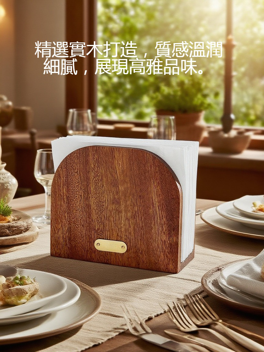 實木餐巾紙收納架細節特寫