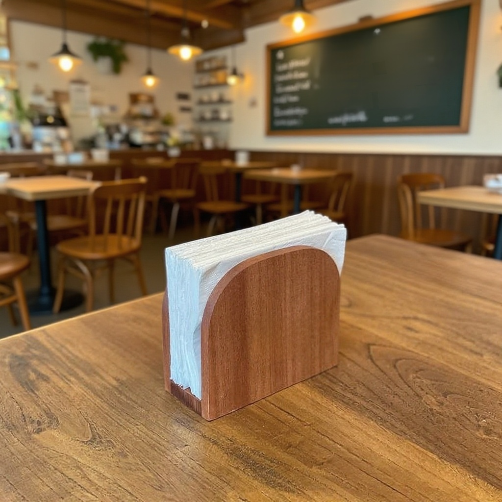 高級感立式實木餐巾紙收納架