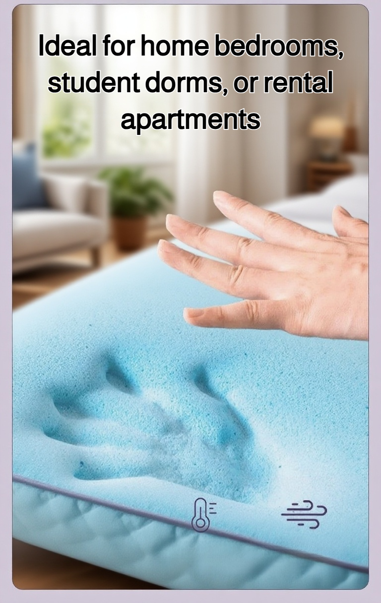 Close-up of cooling gel layer in memory foam mattress