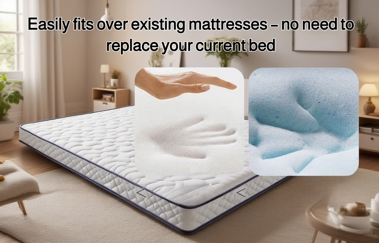 Side view of gel memory foam mattress thickness