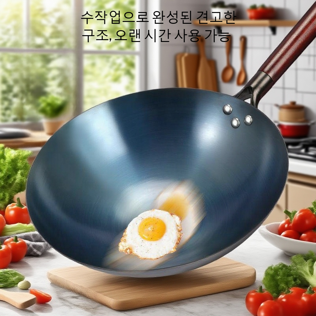 코팅되지 않은 수제 노스틱 프라이팬