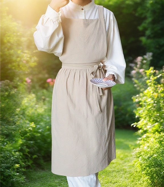 軽量コットン素材のエプロン生地アップ