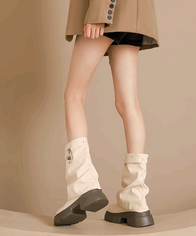 レディース厚底ショートブーツ