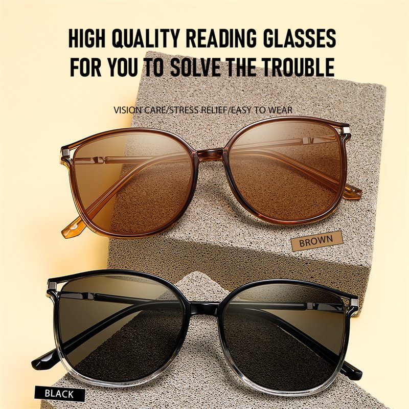 Diamond large frame versatile plain fashion reading glasses