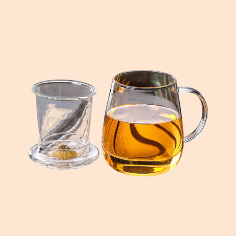 꽃 찻잔 유리 찻잔