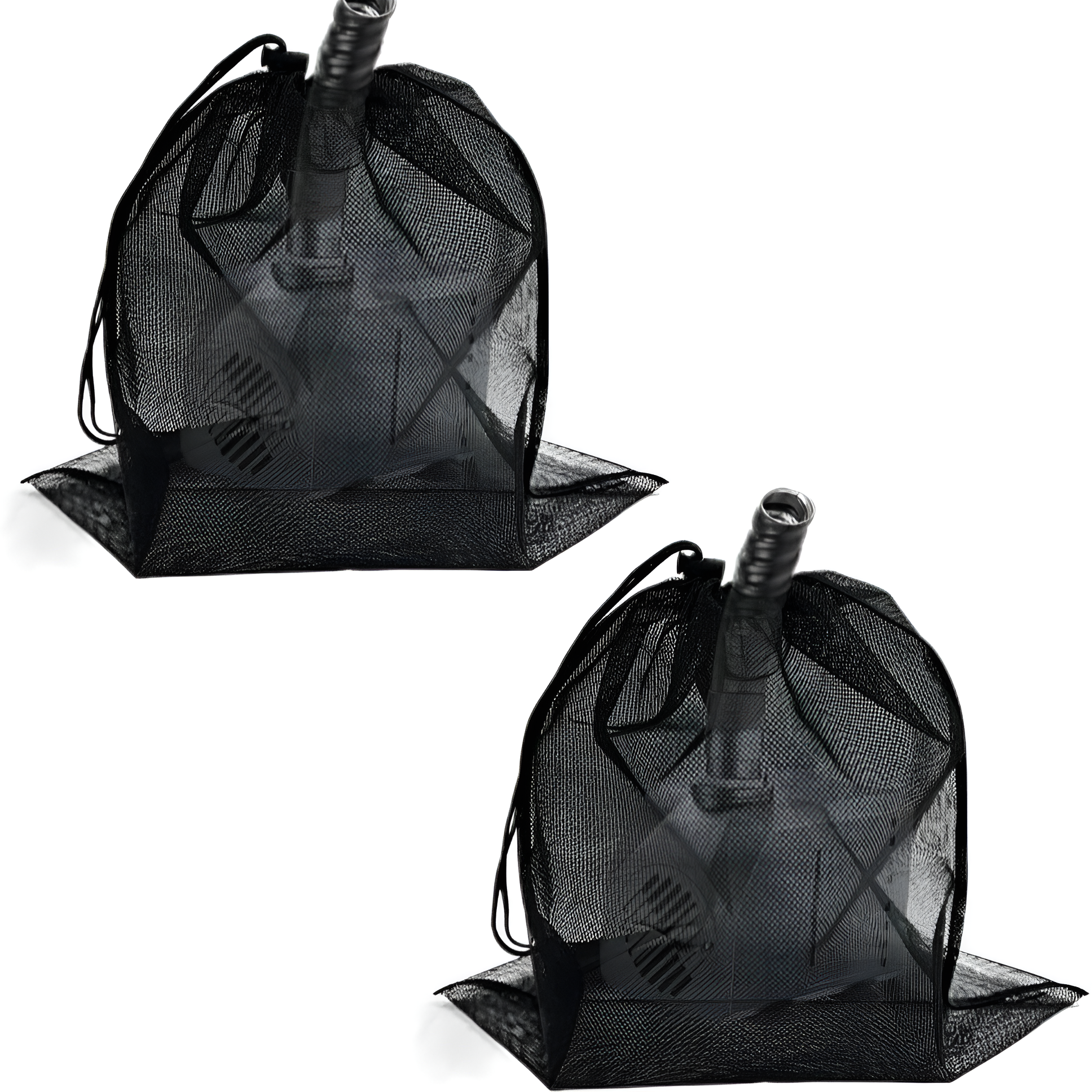 屋外用ウォーターポンプフィルターメッシュバッグ 巾着型ポリエステル製 ブラックメッシュバッグ 池ポンプ用フィルターバッグ