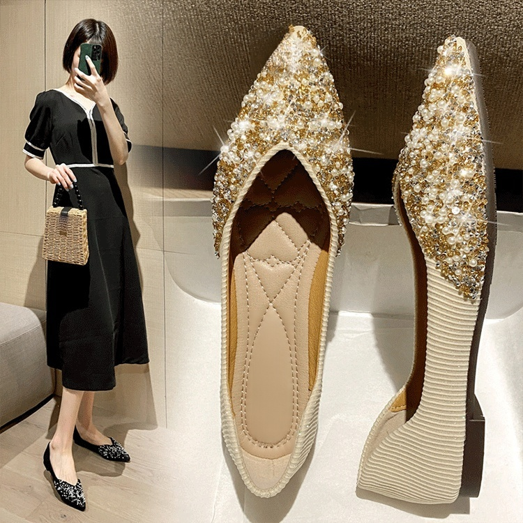 キラキラポインテッドトゥパンプス