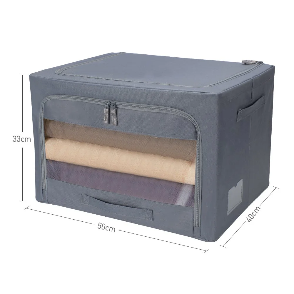 면 및 캔버스 소재 수납 박스 투명 접이식 수납함 대형 옷 정리함