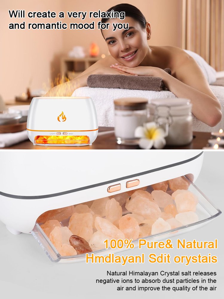 Salt stone flame atomizing humidifier
