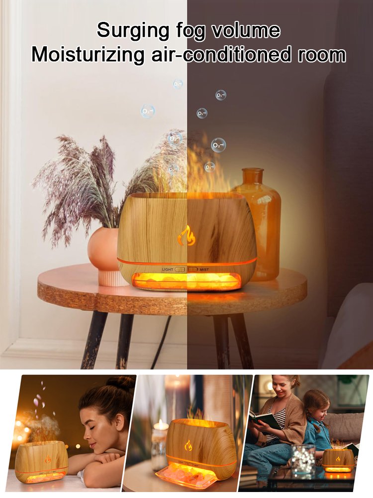 Salt stone flame atomizing humidifier