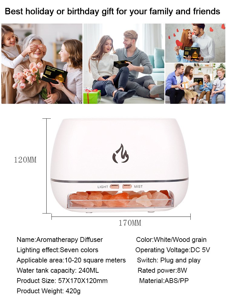 Salt stone flame atomizing humidifier