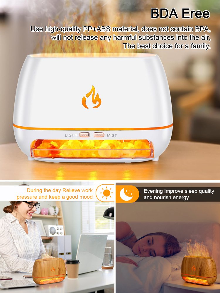 Salt stone flame atomizing humidifier