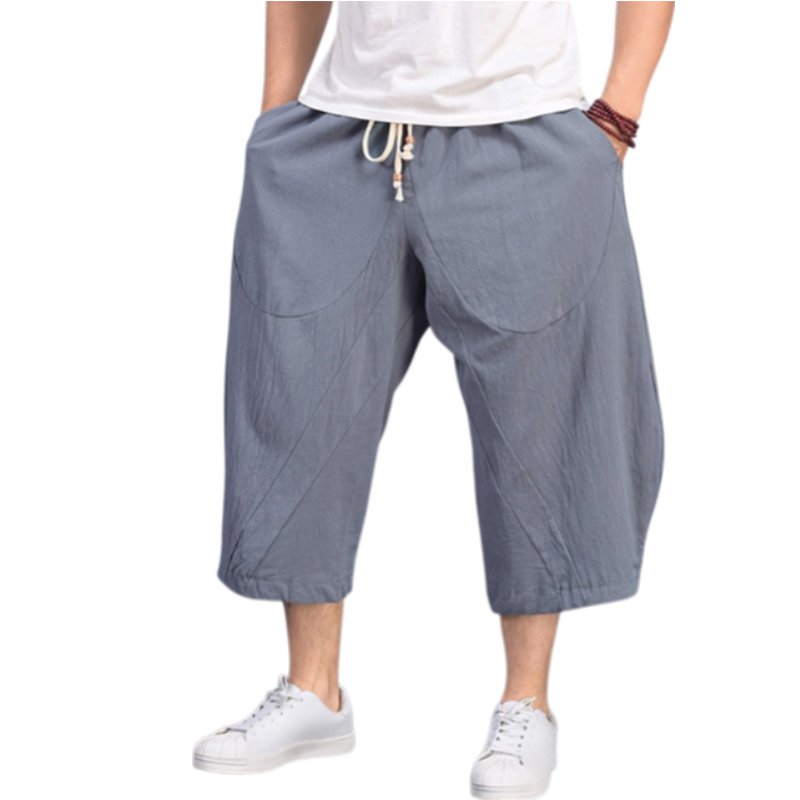 남성 빅사이즈 면마 와이드 팬츠