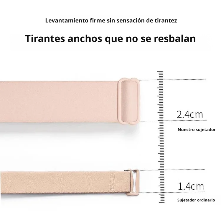 Vista trasera del sujetador reductor con cierre seguro