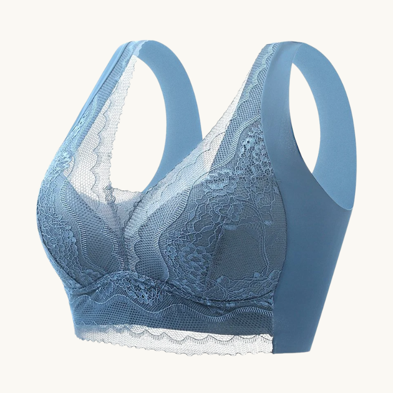 寄せタイプのワイヤーなしレースブラジャー