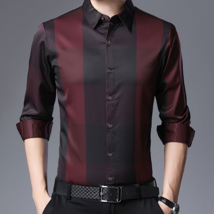 เสื้อเชิ้ตผู้ชาย ลายตาราง แฟชั่น