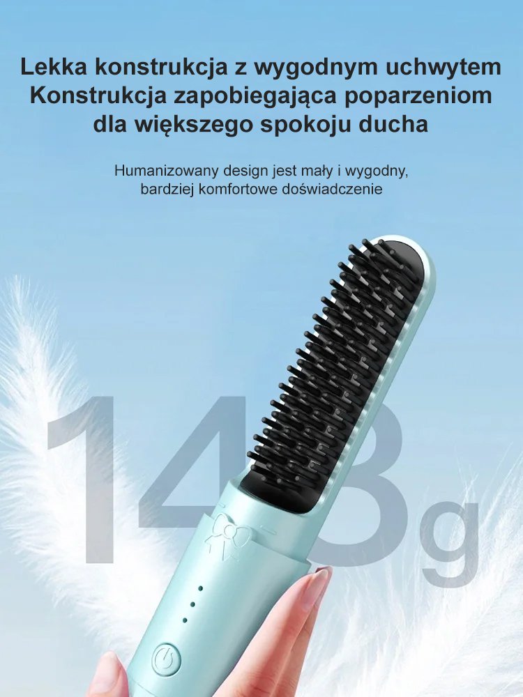 Przenośna bezprzewodowa szczotka jonizująca do prostowania włosów
