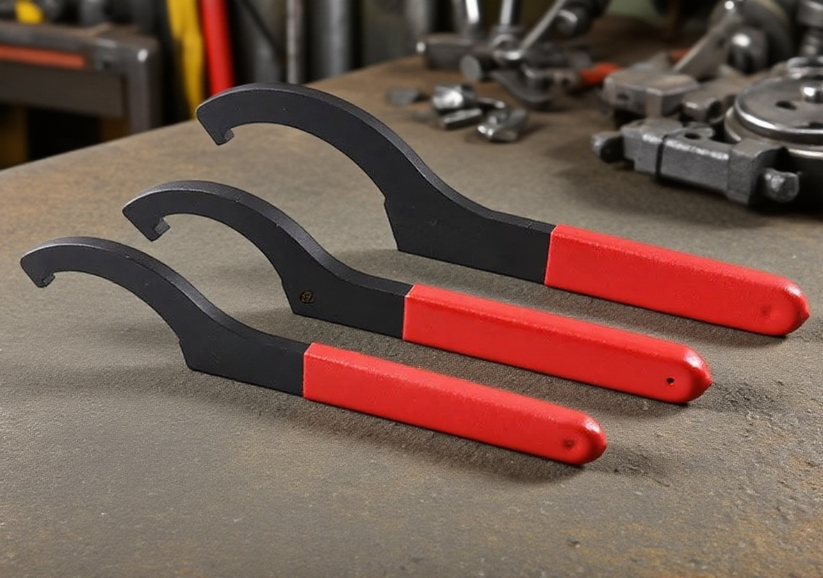 견고한 금속 재질의 반원 너트 렌치