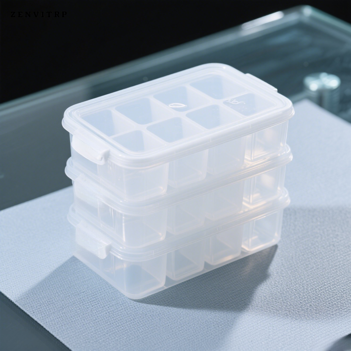 蓋付きプラスチック3層アイスキューブトレイモールド