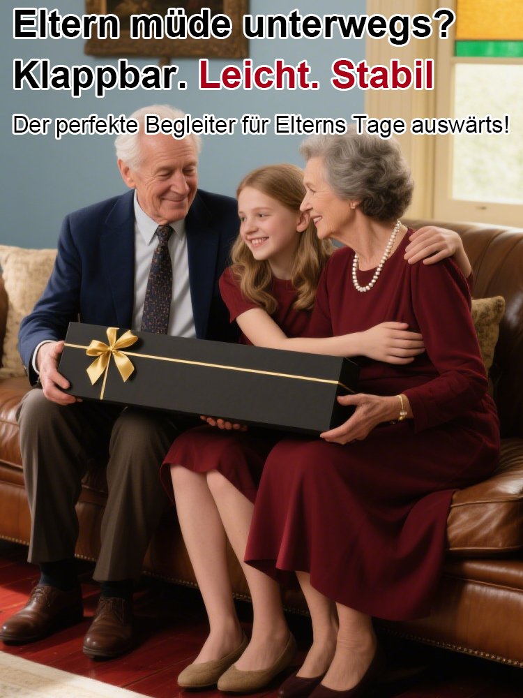 【Leichter Gehstock】In 1 Sekunde zu einem Stuhl entfaltet, trägt bis zu 150 kg.