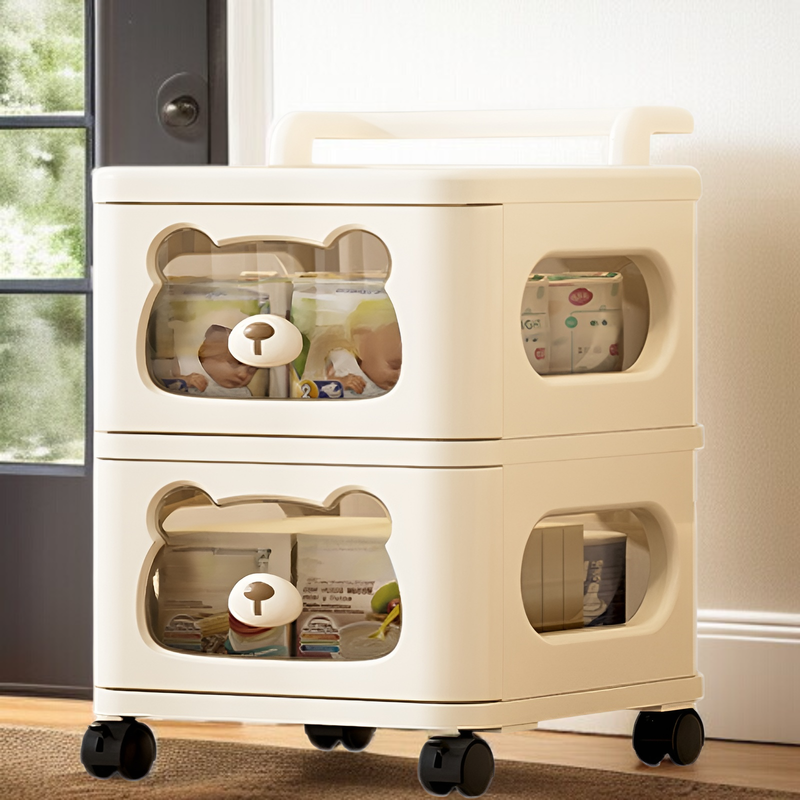 Mehrschichtiges Lagerregal Multifunktions-Haushaltslagerschrank Wohnzimmer Kinderspielzeugschrank Ba