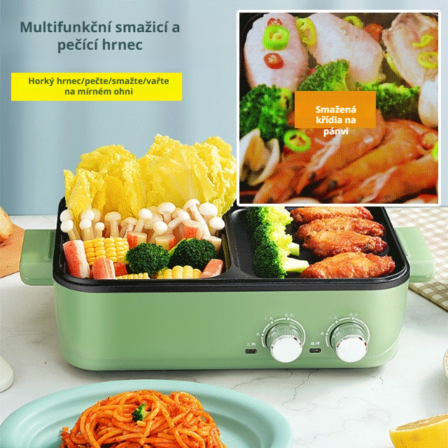 Multifunkční pánev a grilovací hrnec pro koleje a domácnosti