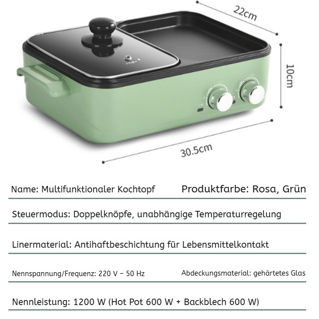 Multifunktionaler Brat- und Rösttopf für Haushalt und Studentenwohnheim