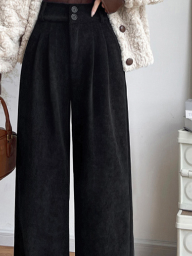 【체형을 가리지 않고 날씬해 보임】두꺼운 기모 캐주얼 바지