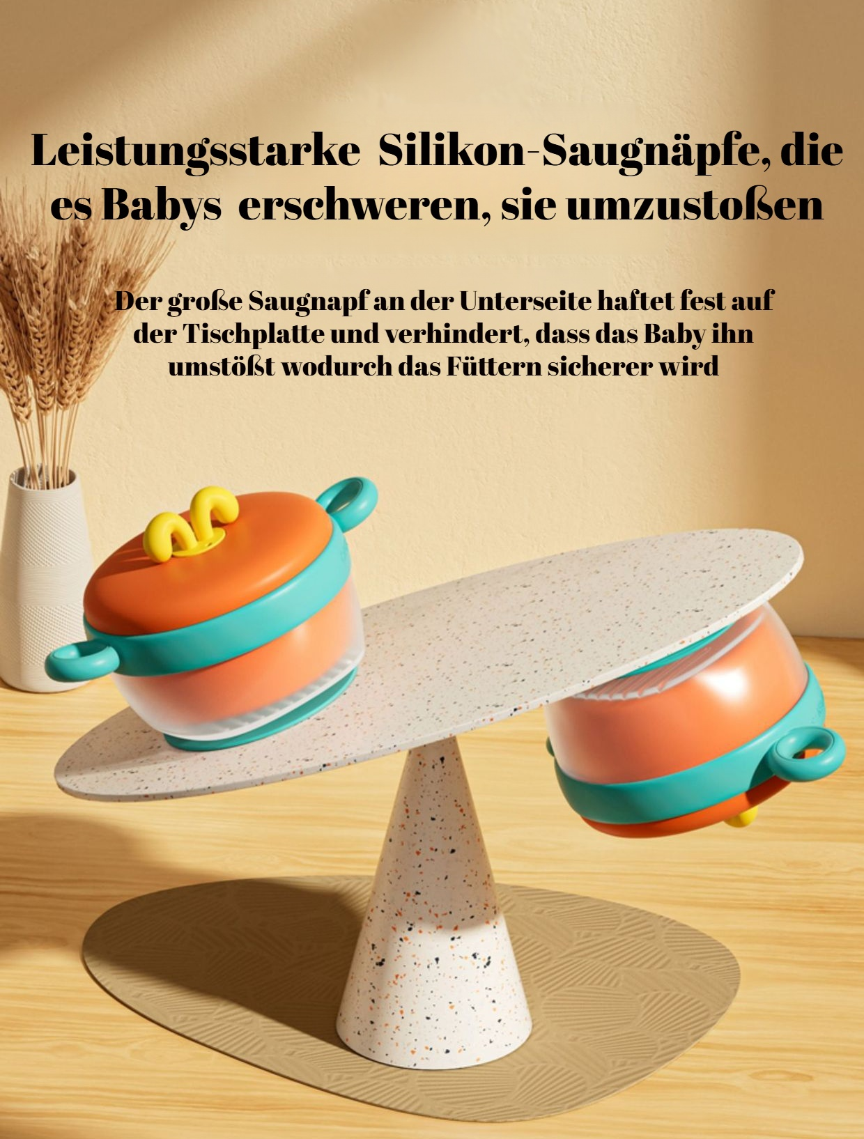 Baby-Nahrungsergänzungsmittel aus Edelstahl 316, babyspezifische Essschale, wassergefüllte Isoliersc