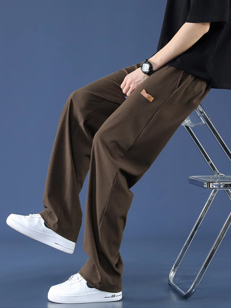 남성용 캐주얼 스트레치 아이스 실크 팬츠