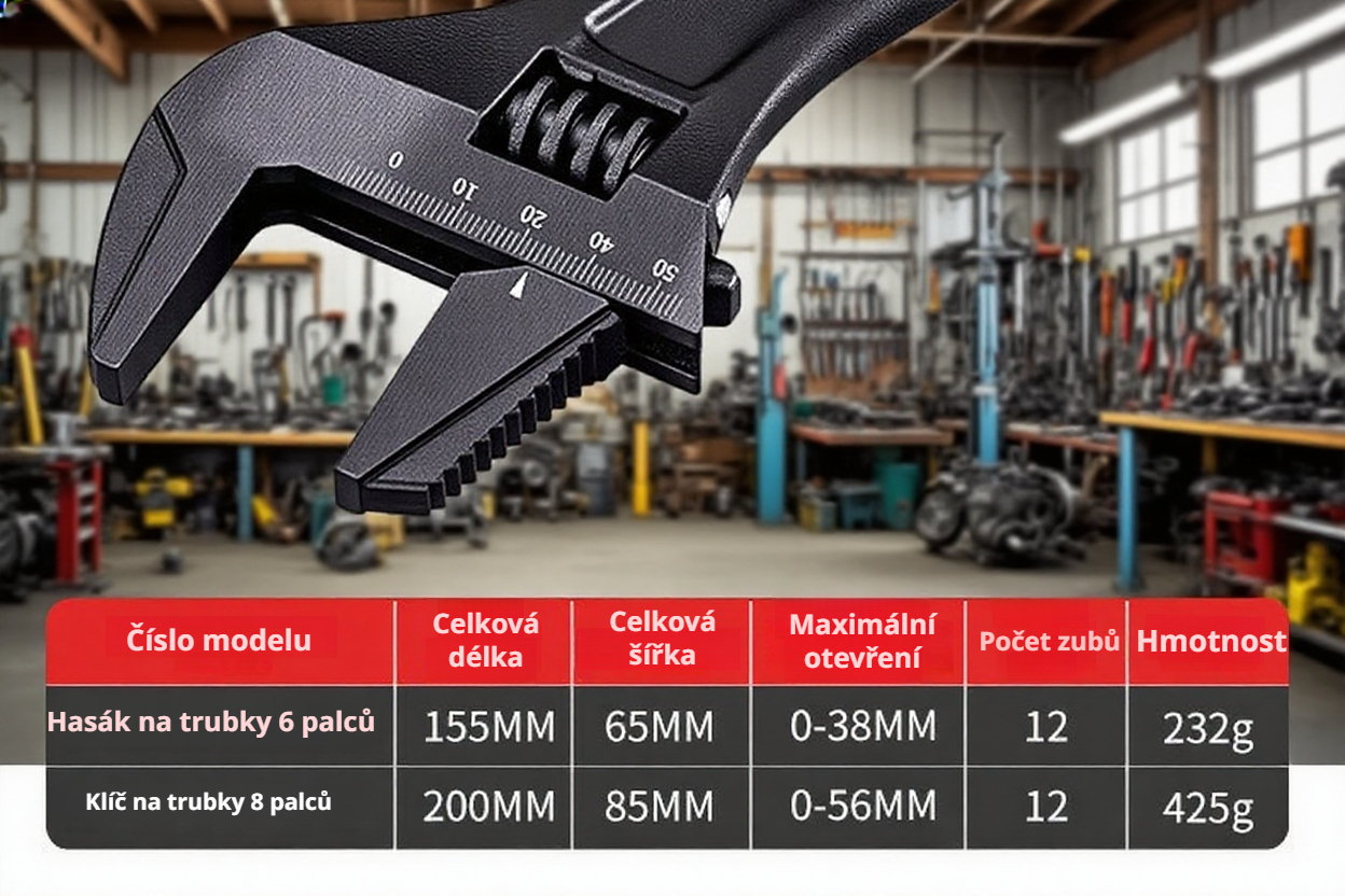 Klíč na potrubí použití ve stísněných prostorách