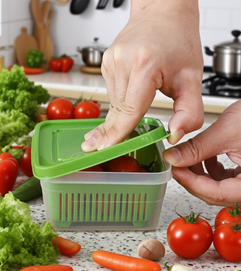 다양한 음식 재료를 보관한 밀폐함 활용 예시