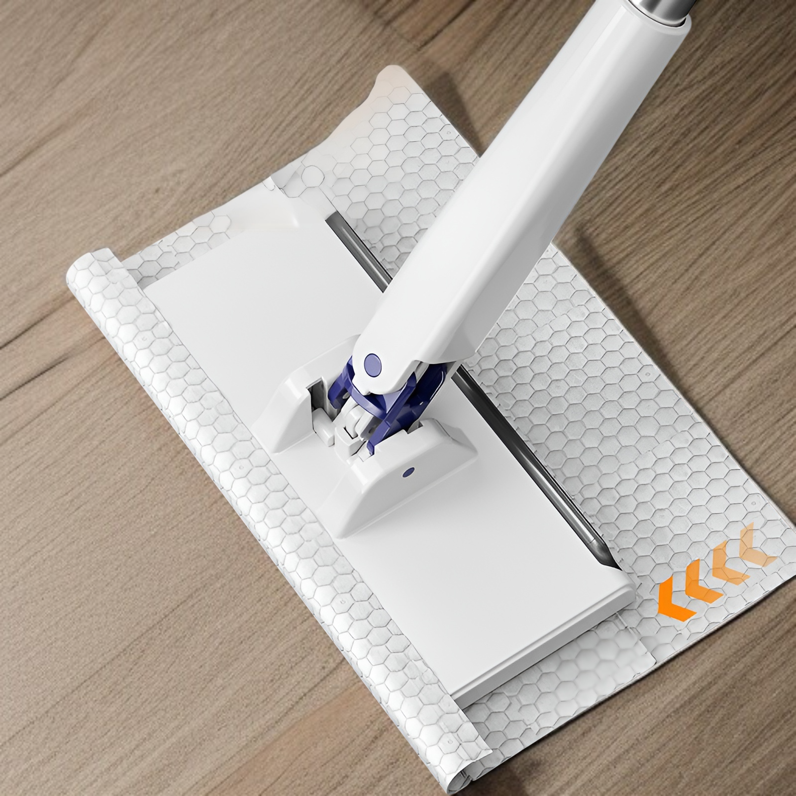 フロアワイパー 本体 1秒で着脱 ワンタッチモップ 2in1水切りワイパー 乾湿両用モップ 拭き掃除 雑巾ワイパー ベランダ 玄関 床 窓 フロア フローリング 掃除道具 使い捨てドライシート付き