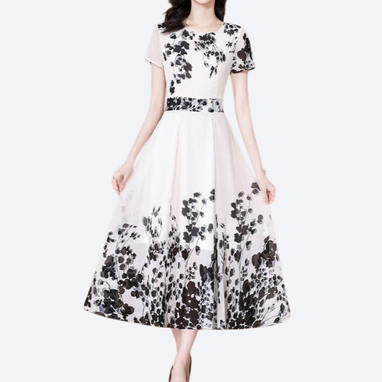 수묵 프린트 원피스