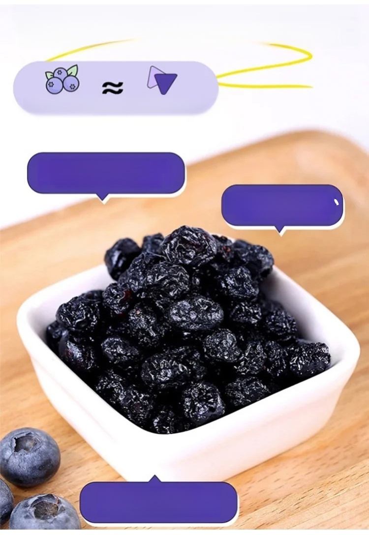 食物繊維豊富なドライブルーベリーの盛り付け例