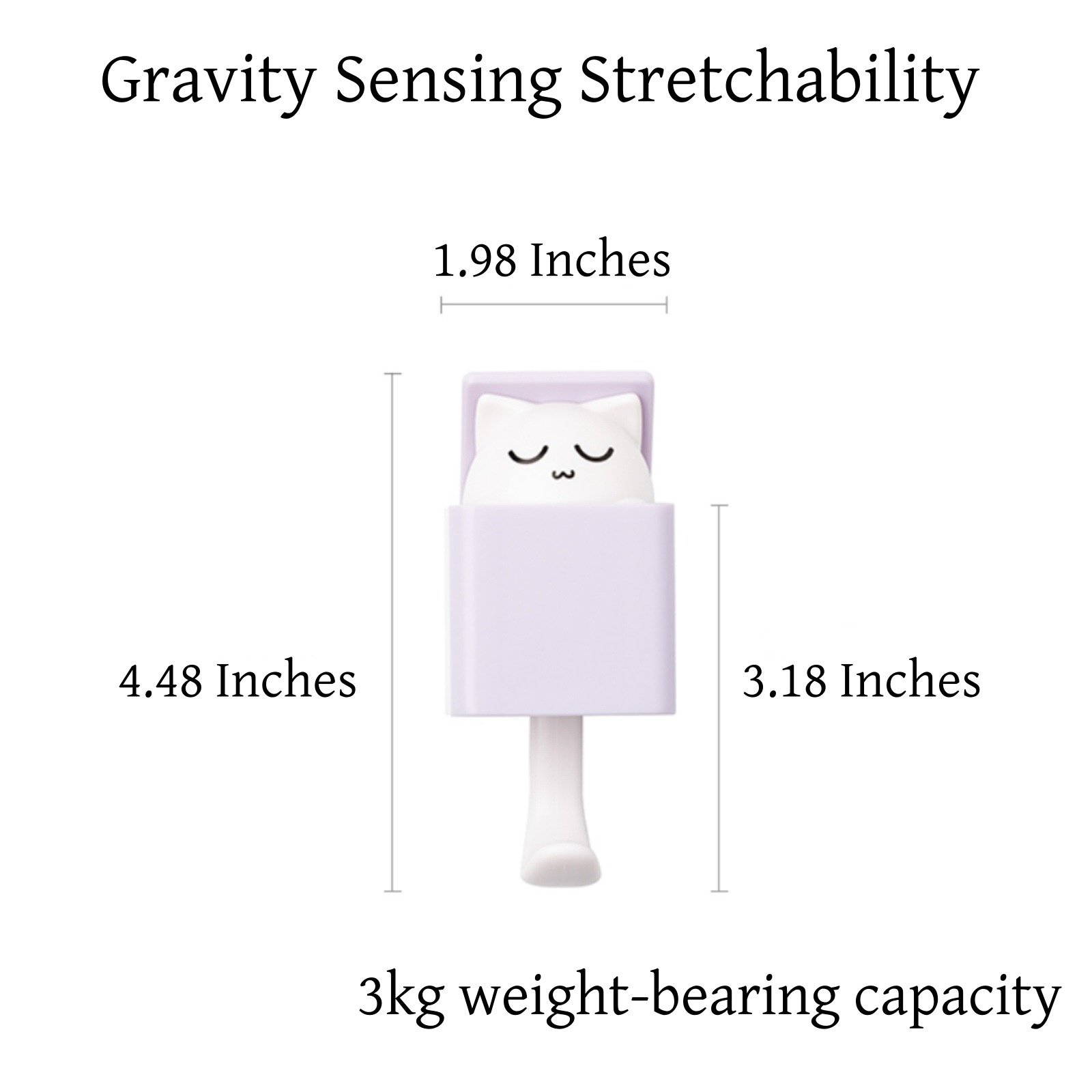 Lindo gancho para gato, gancho de pared telescópico, gancho de pared multiusos, adhesivo sin daños, 