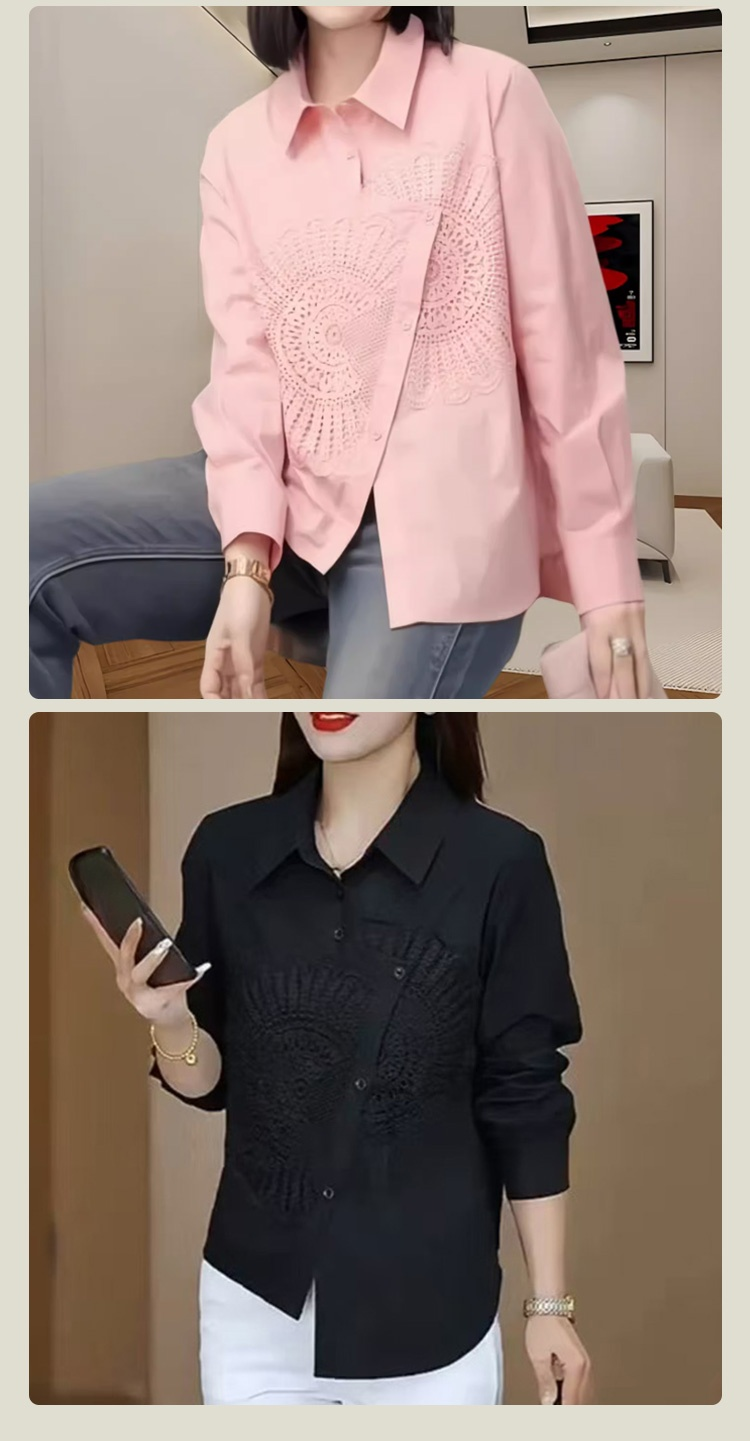 여성용 패치워크 블라우스 디테일 사진