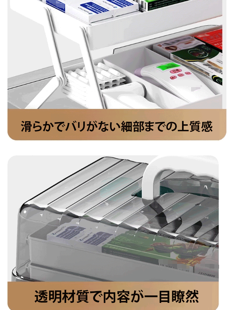 折りたたみ式三層薬収納ケース