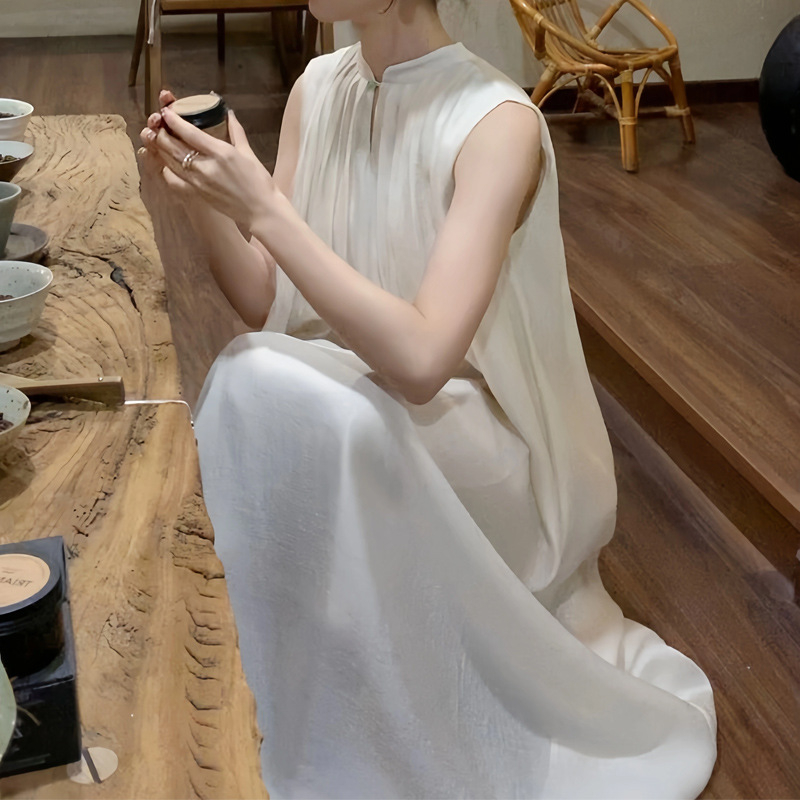 여성용 루즈핏 원피스 앞면 디테일