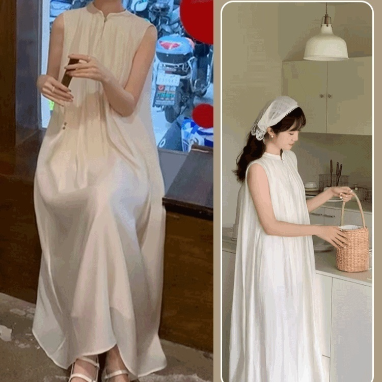 여름 루즈핏 민소매 원피스 전체 모습