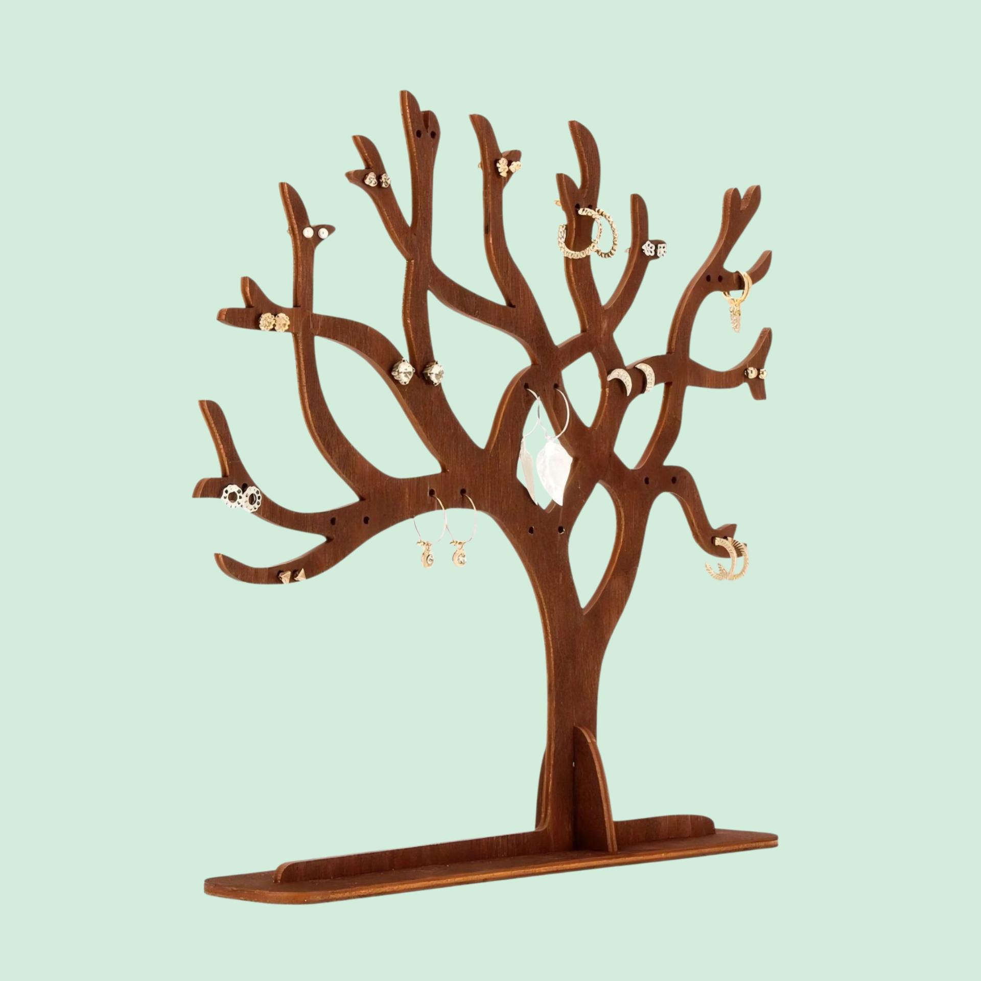 빈티지 귀걸이 나무 보석 스탠드