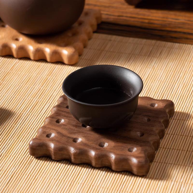 實木餅乾杯墊