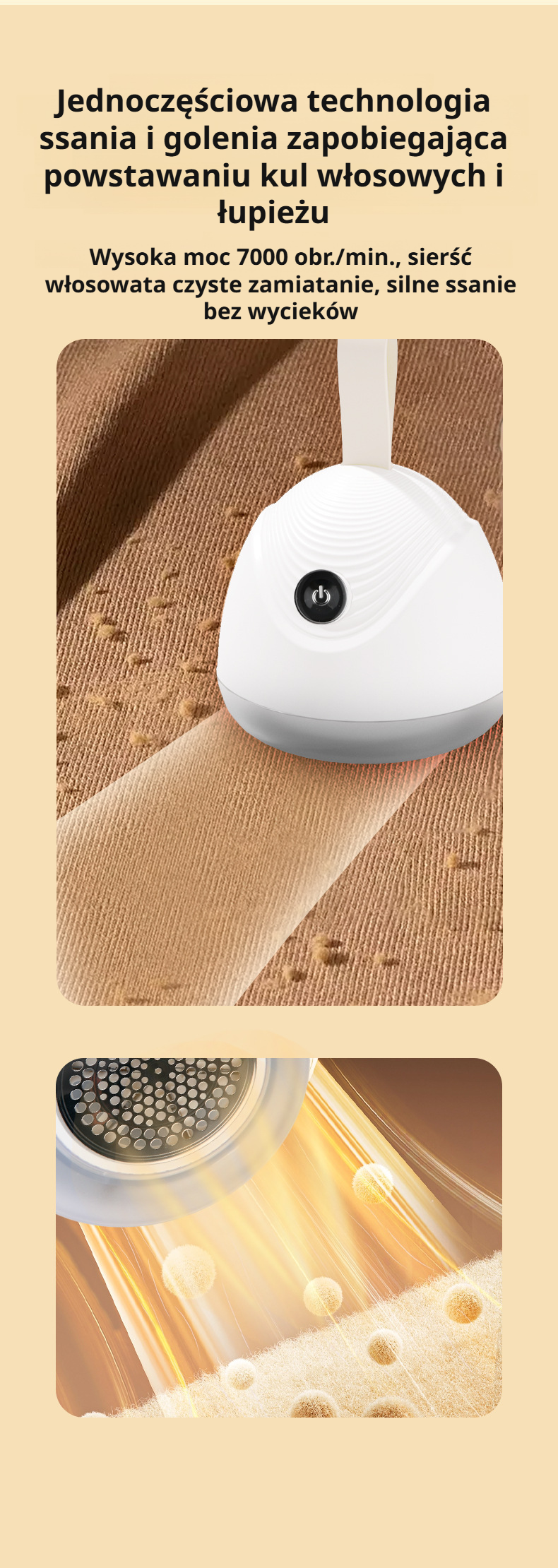 Trymer do kulek włosowych do tkanin