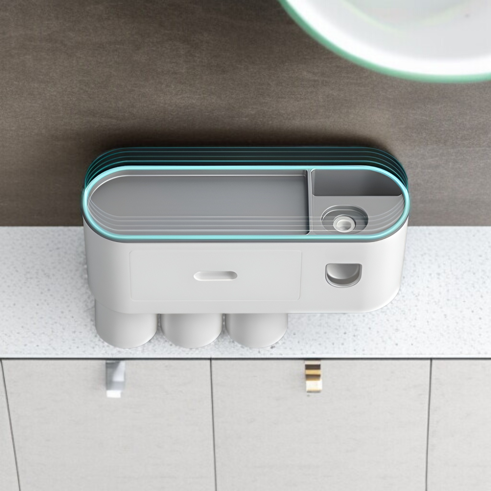 歯ブラシホルダー 歯ブラシラック 歯ブラシスタンド 収納 歯ブラシ置き 歯ブラシ立て 歯磨き粉絞り器 マジックツール バスルーム 壁掛け パンチフリー 磁気マウスウォッシュカップ 収納ラック 磁気一体